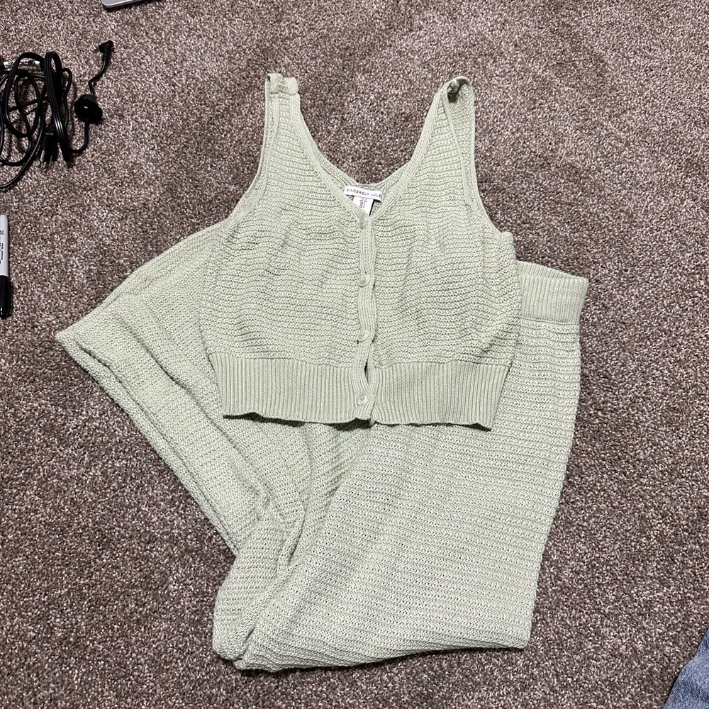 Sincerely Jules Light Green Knit Set